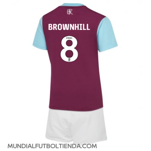 Camiseta Burnley Josh Brownhill #8 Primera Equipación Replica 2024-25 para niños mangas cortas (+ Pantalones cortos)